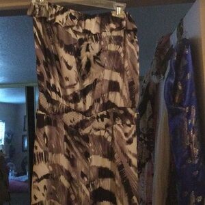 Med jumpsuit big legs vintage strapless with feather